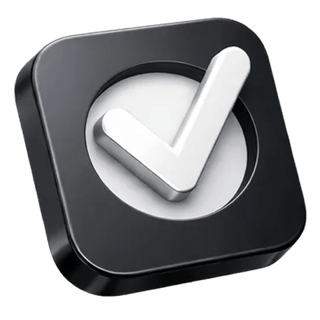 Symbole de validation 3D figurant sur la page À propos de Rentésine